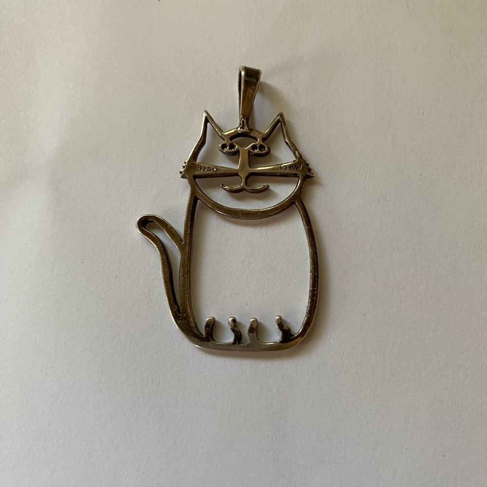 Sterling silver cat slide